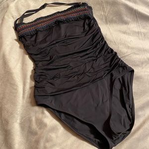 Strapless Bandeau Ruched Swimsuit